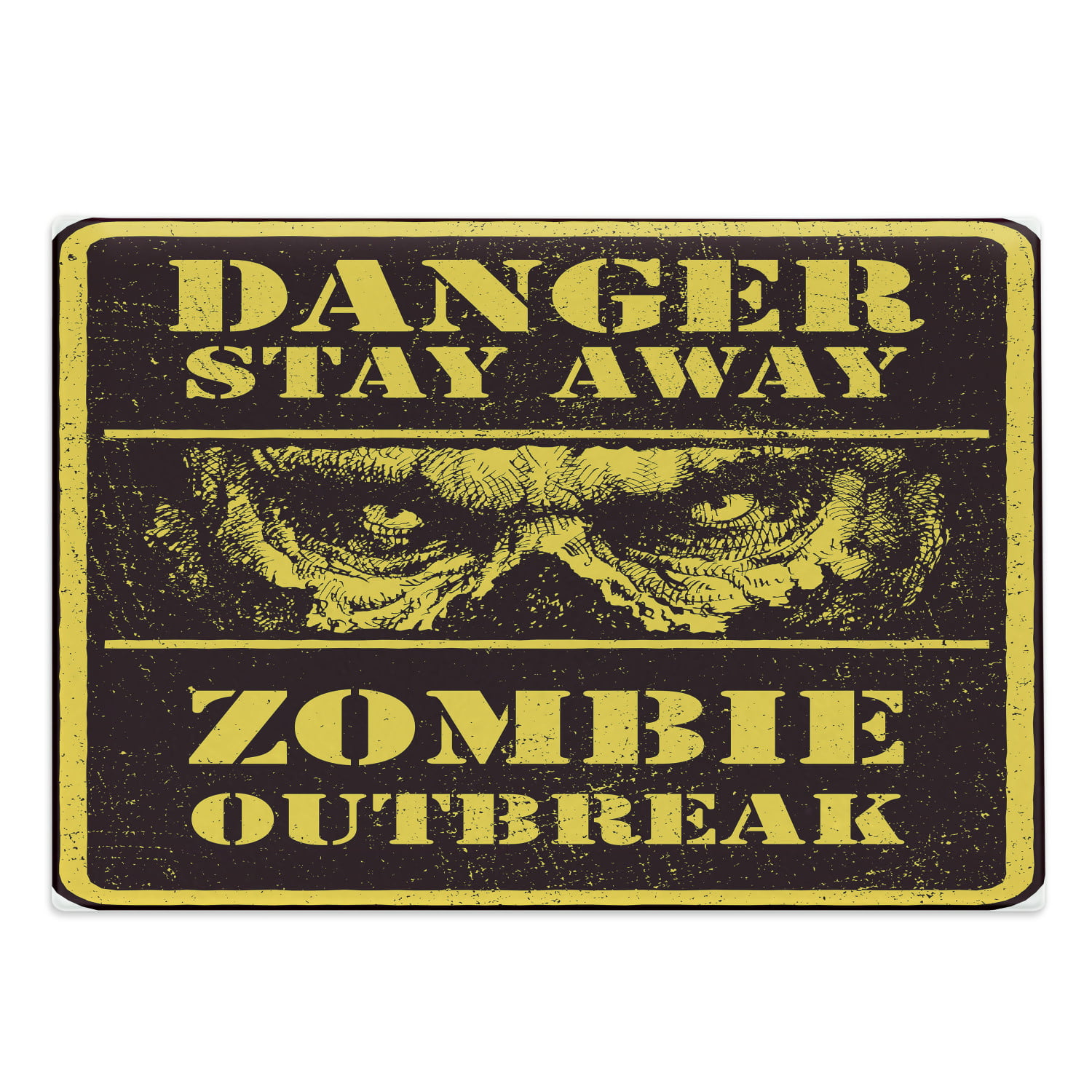 Zombie Cutting Board, Danger Stay Away Outbreak Message Monster Warning  Sign Graphic Design, Decorative Tempered Glass Cutting and Serving Board,  Small Size, Chestnut Brown Yellow, by Ambesonne - Walmart.com