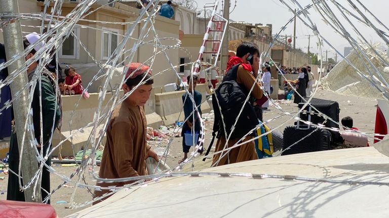 Barricade outside British compound