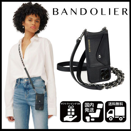 Shop Bandolier Unisex Plain Leather Logo iPhone 13 Pro Smart Phone Cases by  vibliss-us | BUYMA
