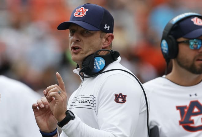 Bryan Harsin on the sidelines during Auburn's victory over Alabama State.